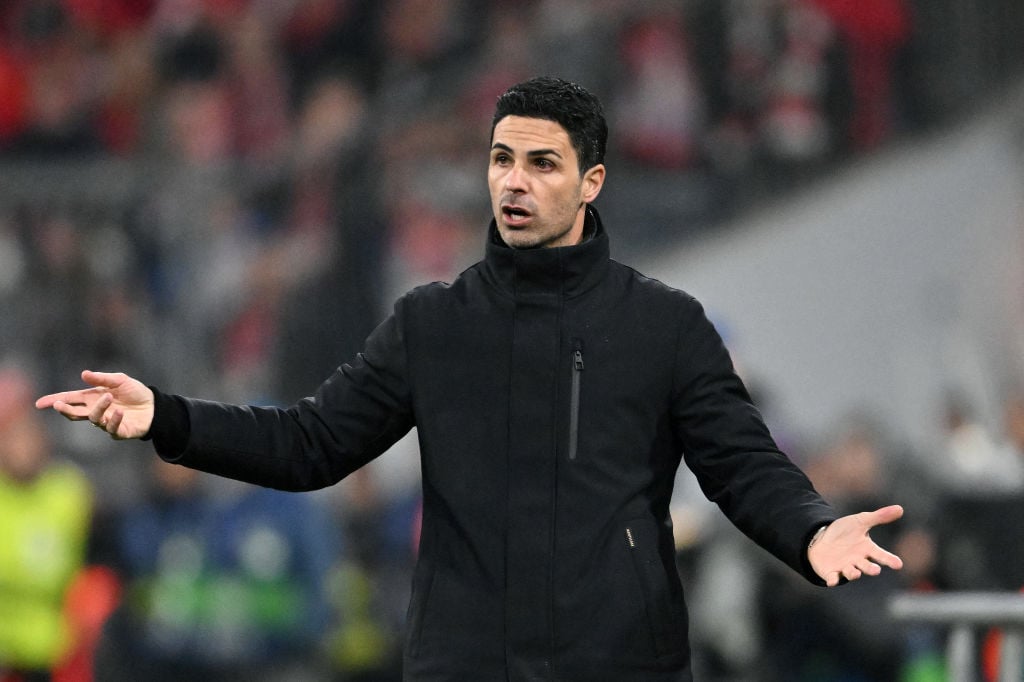 Arsenal manager Mikel Arteta reacts vs Bayern Munich in Champions League