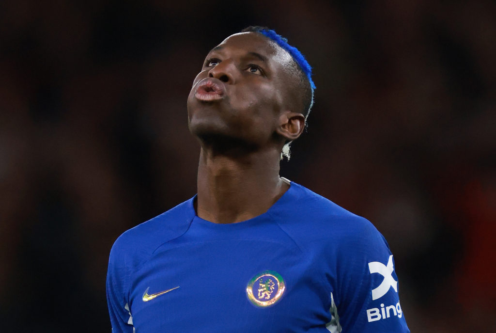 Nicolas Jackson looking dejected during a Chelsea game