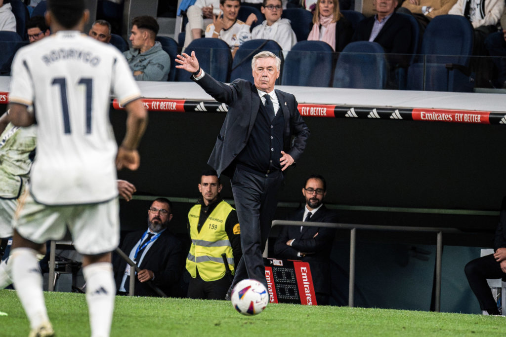 Real Madrid Coach Carlo Ancelotti seen during the LALIGA EA
