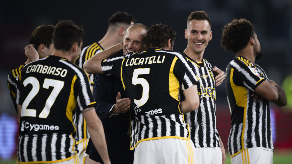 Massimiliano Allegri (C), head coach of Juventus FC,