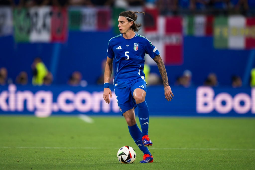 Riccardo Calafiori of Italy in action during the UEFA EURO