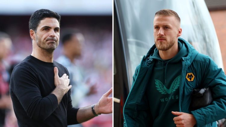 Split image of Mikel Arteta and Daniel Bentley of Wolverhampton Wanderers.