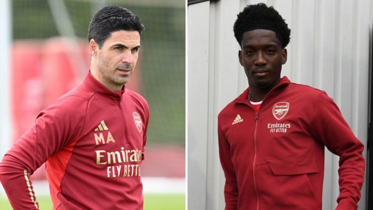 Split image of Mikel Arteta and Amario Cozier-Duberry.