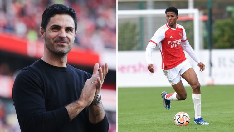 Split image of Mikel Arteta and Chido Obi-Martin.