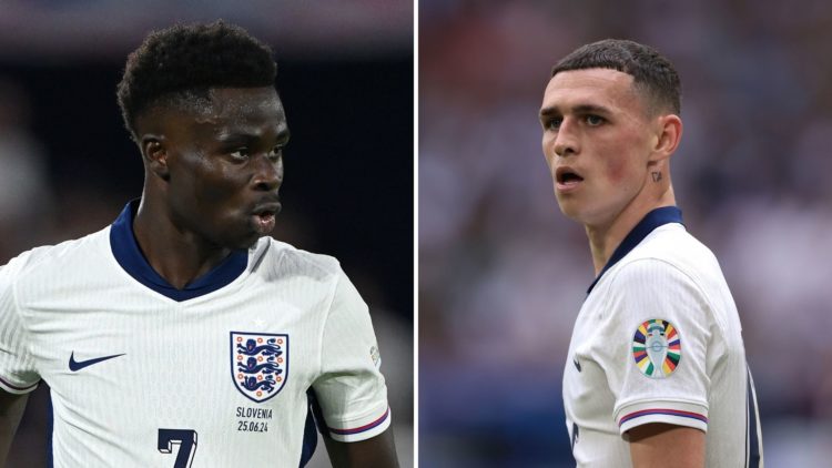 Split image of Bukayo Saka and Phil Foden.