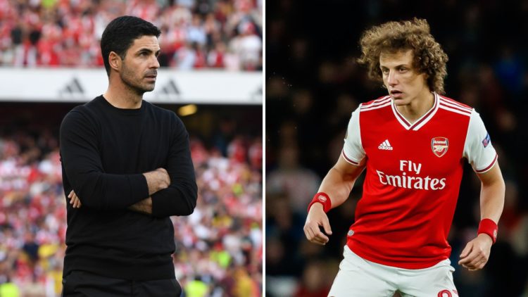 Split image of Mikel Arteta and David Luiz.