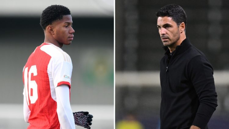 Split image of Chido Obi Martin and Mikel Arteta.