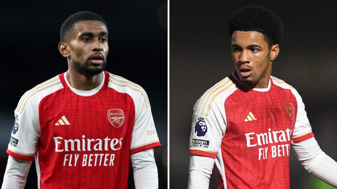 Split image of Reiss Nelson and Ethan Nwaneri.