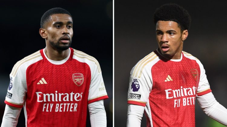 Split image of Reiss Nelson and Ethan Nwaneri.