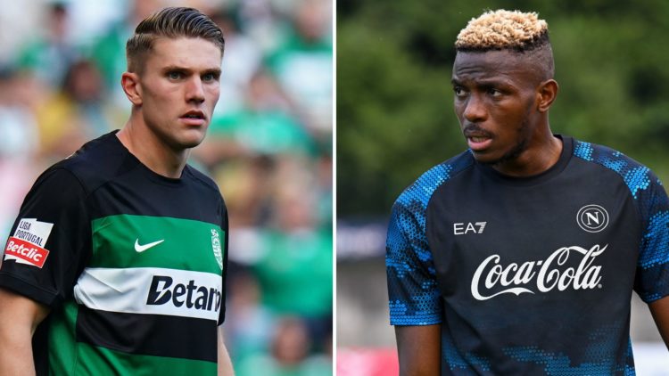 Split image of Victor Osimhen and Viktor Gyokeres.