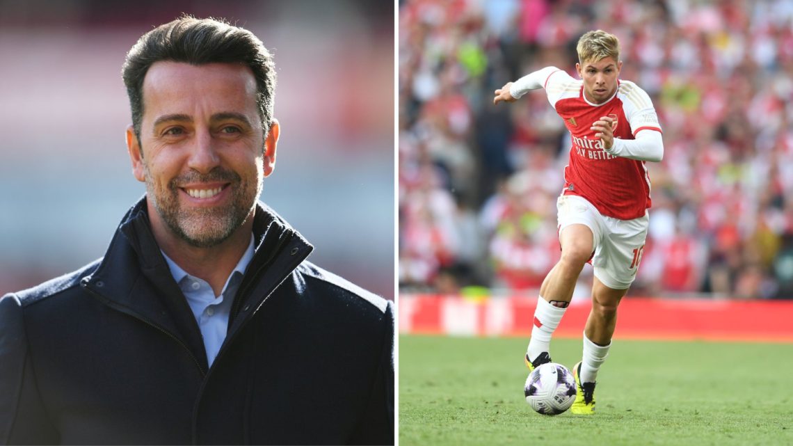 Split image of Edu Gaspar and Emile Smith Rowe.