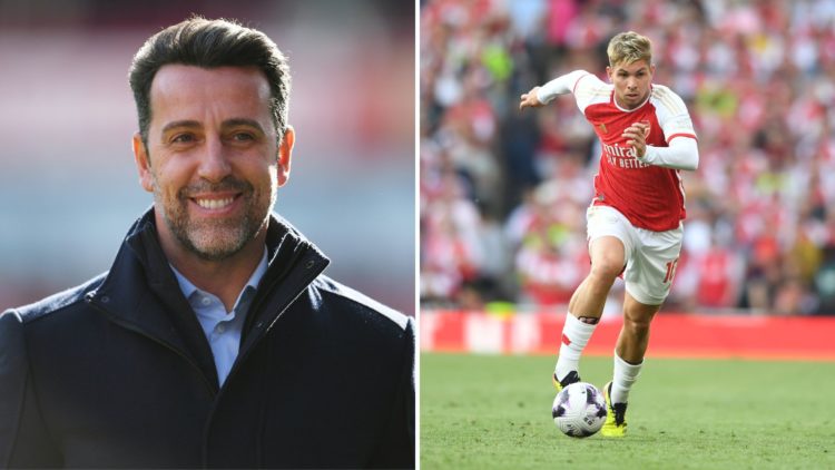 Split image of Edu Gaspar and Emile Smith Rowe.