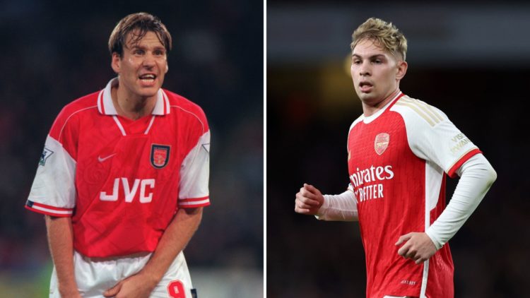 Split image of Paul Merson and Emile Smith Rowe.