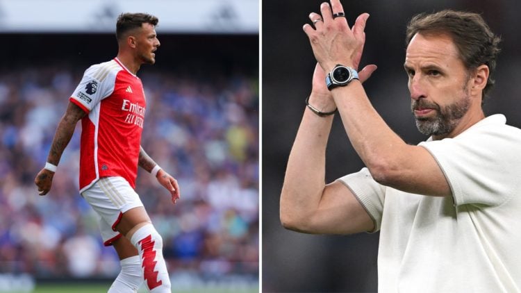 Split image of Ben White and Gareth Southgate