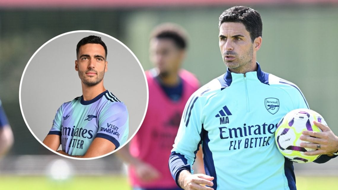 Arsenal manager Mikel Arteta during a training session at Sobha Realty Training Centre. Inset, Mikel Merino.