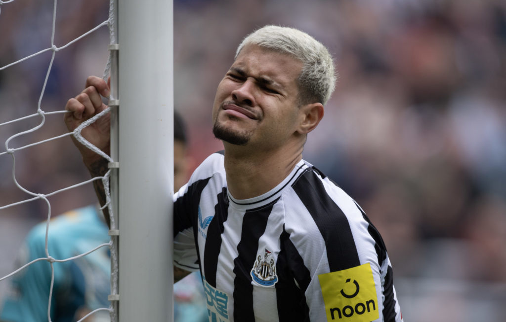 Bruno Guimaraes looks dejected during a Newcastle game