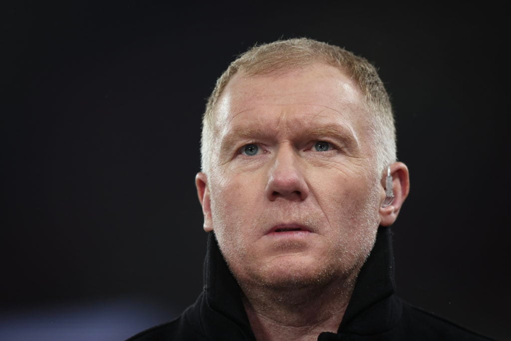 Paul Scholes looking on during a Manchester United game