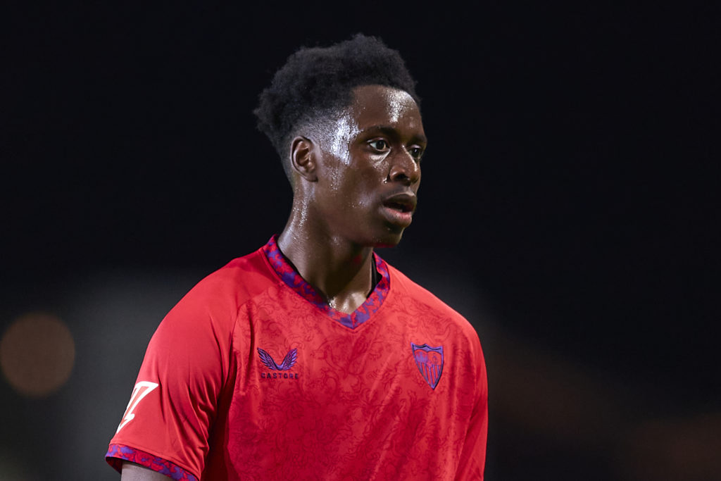 Arsenal loanee Albert Sambi Lokonga in action for Sevilla