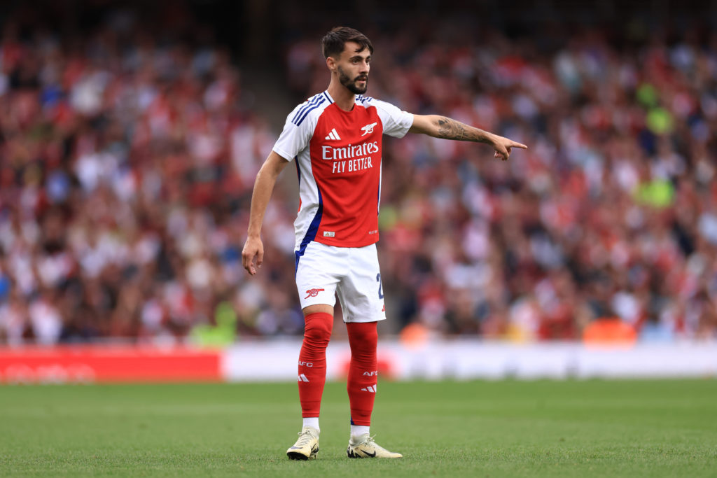 Fabio Vieira in action during Arsenal v Bayer 04 Leverkusen in the Pre-Season Friendly clash.