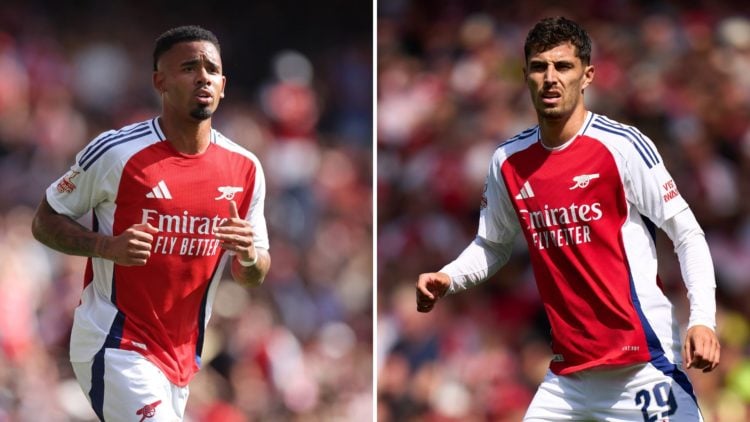 Split image of Gabriel Jesus and Kai Havertz.