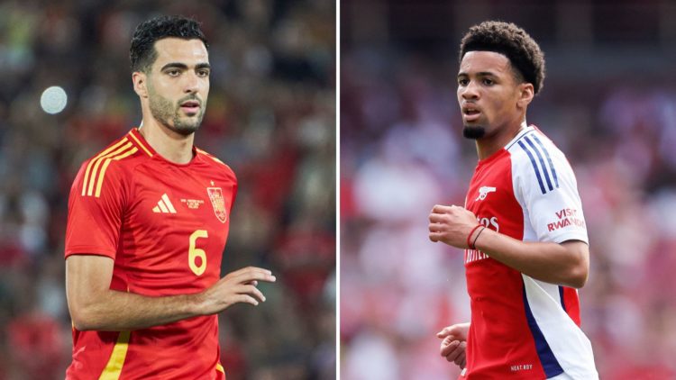 Split image of Mikel Merino and Ethan Nwaneri.