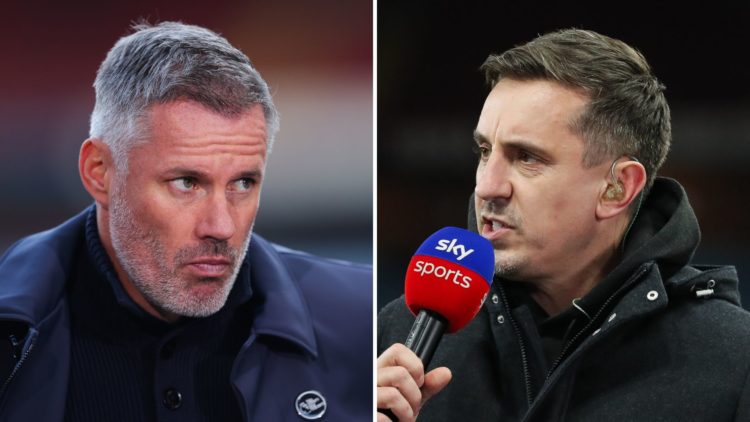 Split image of Gary Neville and Jamie Carragher.
