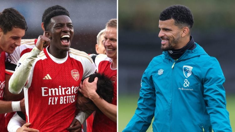 Split image of Eddie Nketiah and Dominic Solanke.