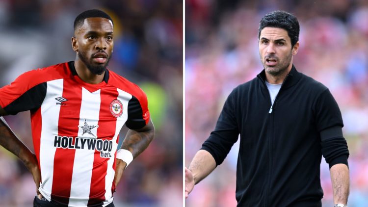 Split image of Ivan Toney and Mikel Arteta.