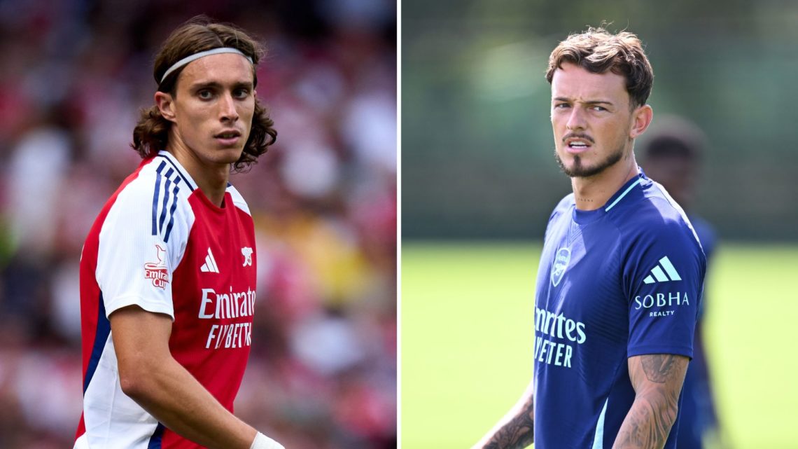 Split image of Riccardo Calafiori and Ben White.