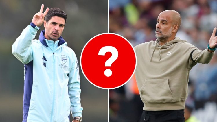 Split image of Mikel Arteta and Pep Guardiola.