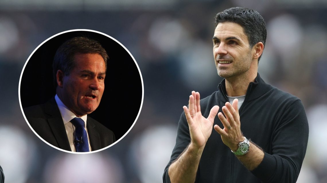 Arsenal manager Mikel Arteta applauds the fans at the final whistle during the Premier League match. Inset, Richard Keys.