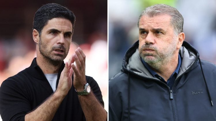 Split image of Arteta and Postecoglou.