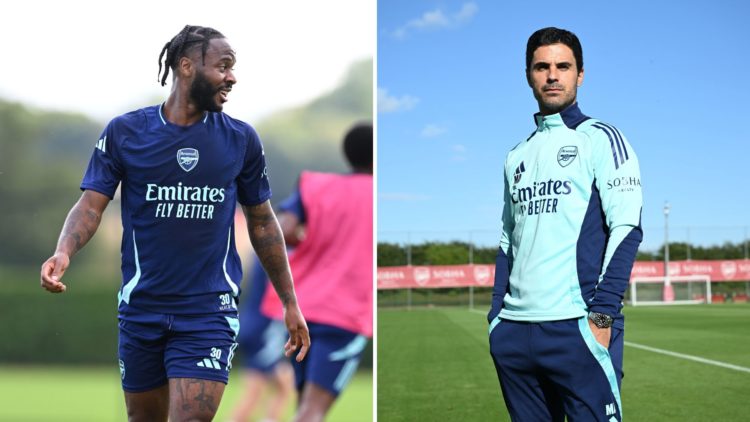 Split image of Raheem Sterling and Mikel Arteta.