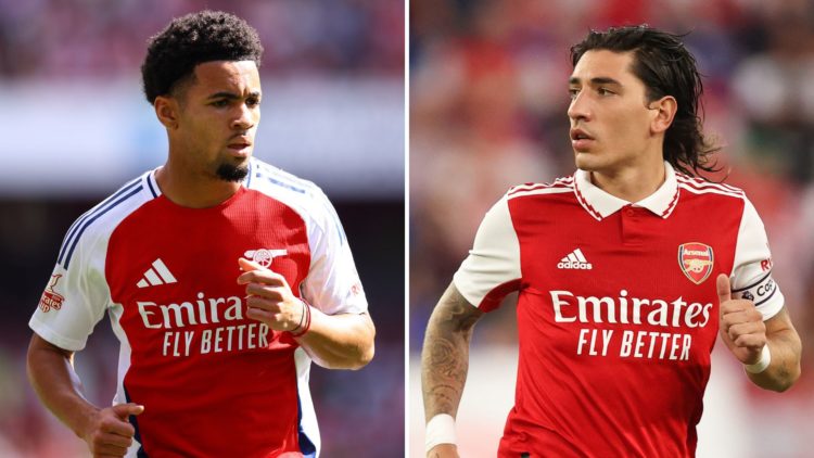 Split image of Ethan Nwaneri and Hector Bellerin.