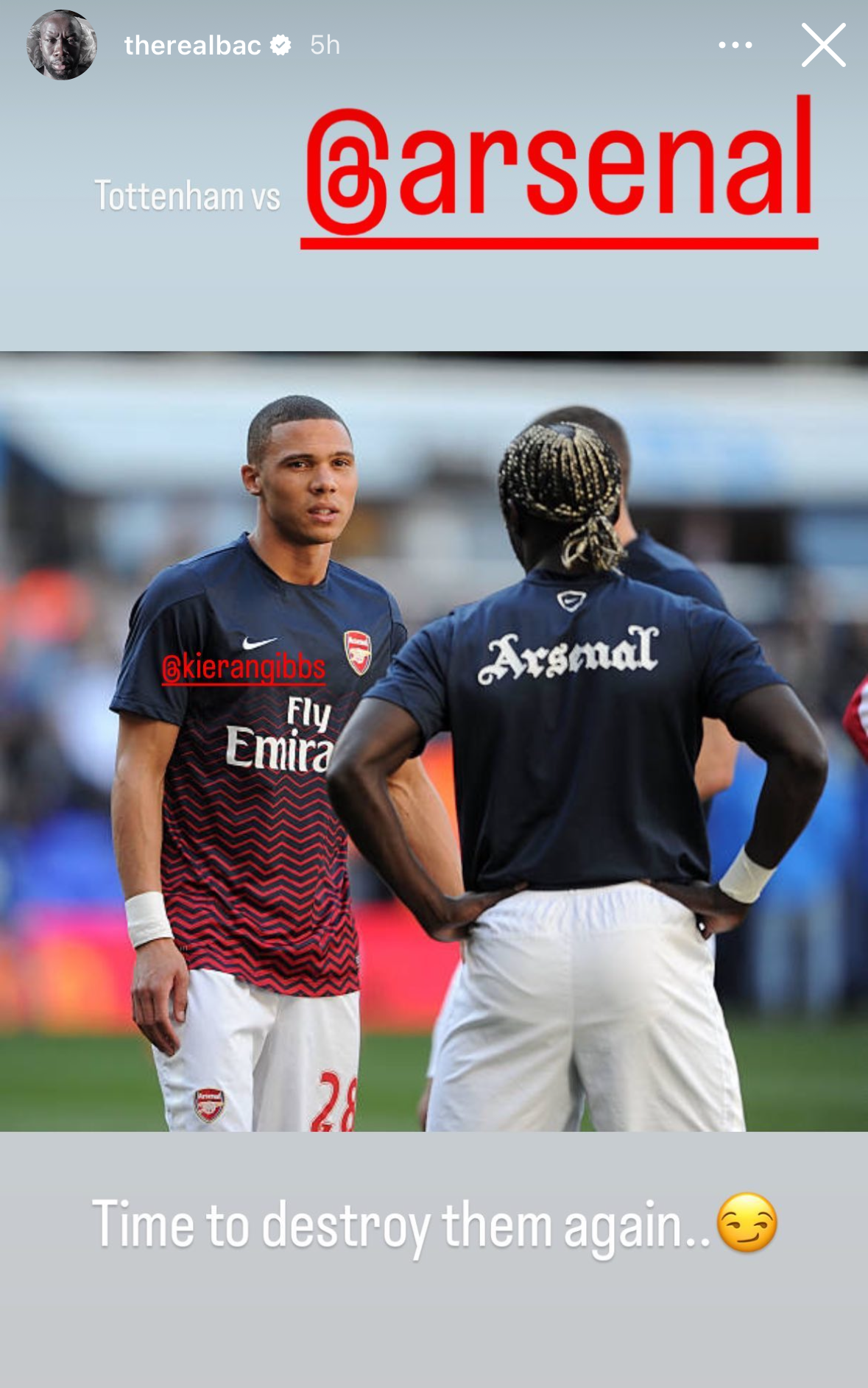 An image of Bacary Sagna at Arsenal