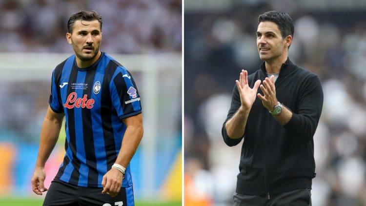 Split image of Sead Kolasinac and Mikel Arteta.