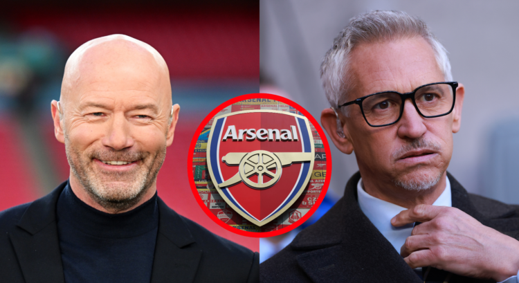 An image featuring Alan Shearer, Gary Lineker and the Arsenal badge.