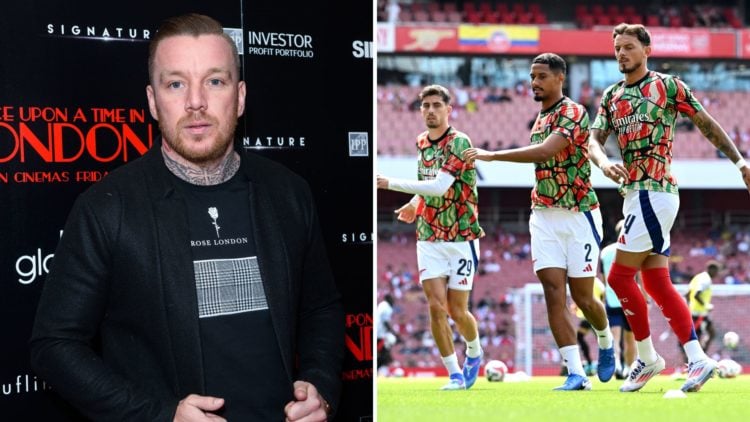 Split image of Jamie O'Hara, and Ben White and William Saliba.