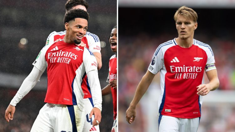 Split image of Ethan Nwaneri and Martin Odegaard.