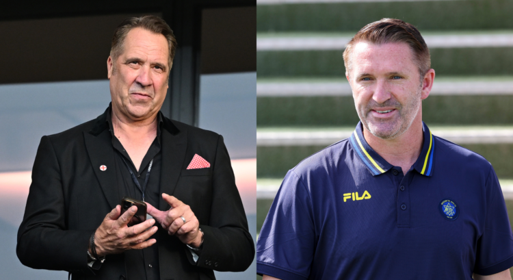 An image featuring David Seaman and Robbie Keane.