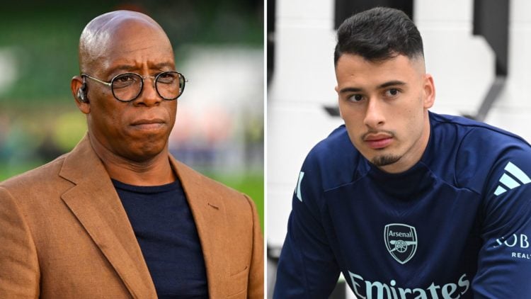 Split image of Ian Wright and Gabriel Martinelli.