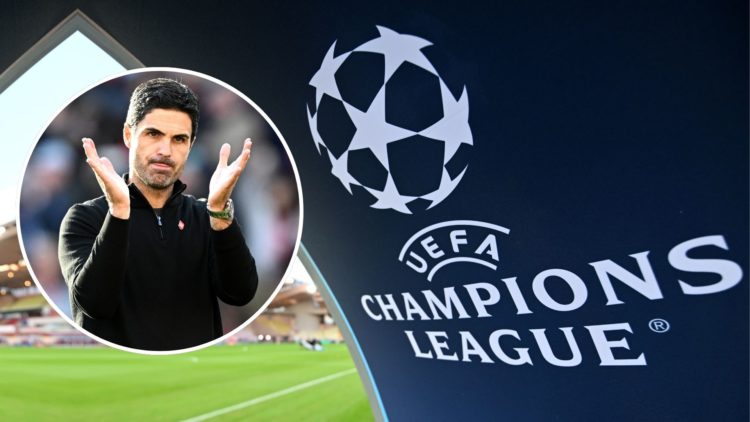 Mikel Arteta, Manager of Arsenal, applauds the fans at full-time following the team's victory in the Premier League match. Inset, Mikel Arteta.