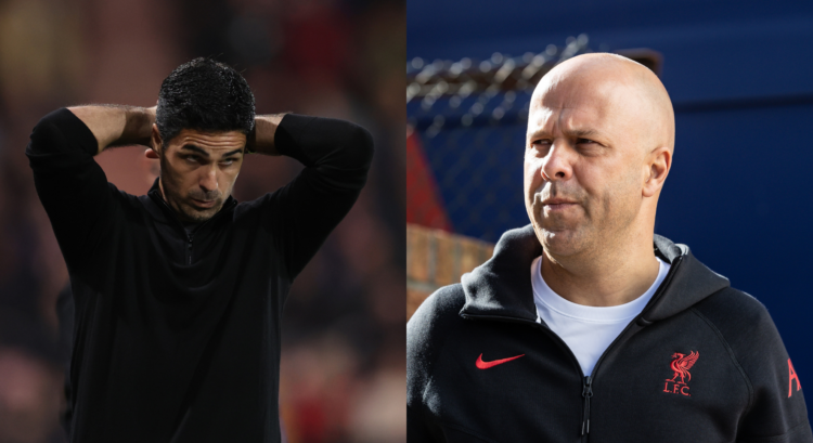 An image featuring Mikel Arteta and Arne Slot.