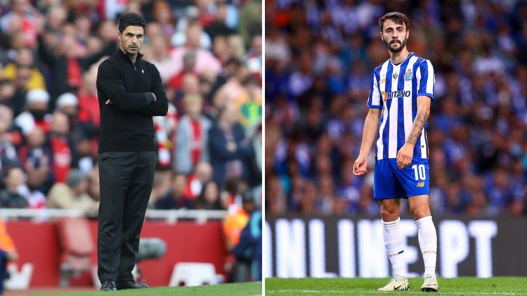 Split image of Mikel Arteta and Fabio Vieira.
