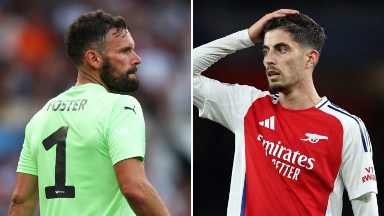 Split image of Ben Foster and Kai Havertz.