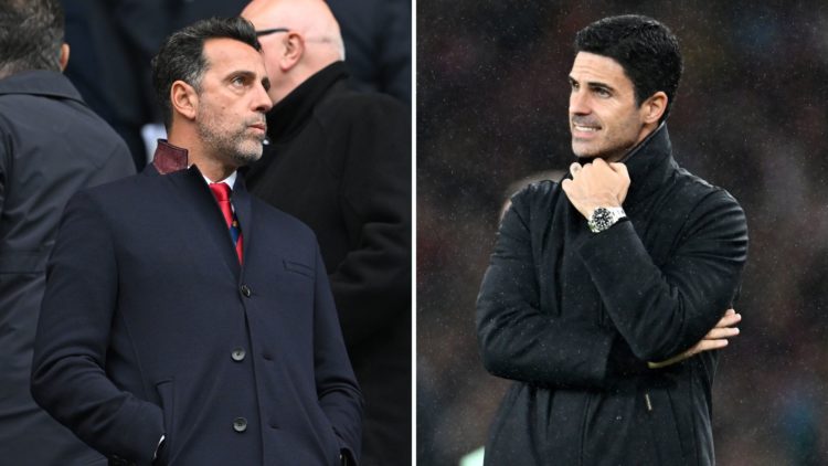 Split image of Edu Gaspar and Mikel Arteta.