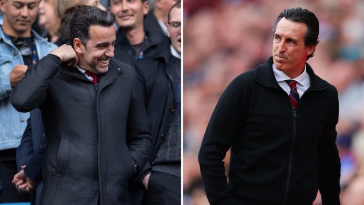 Split image of Edu Gaspar and Unai Emery.