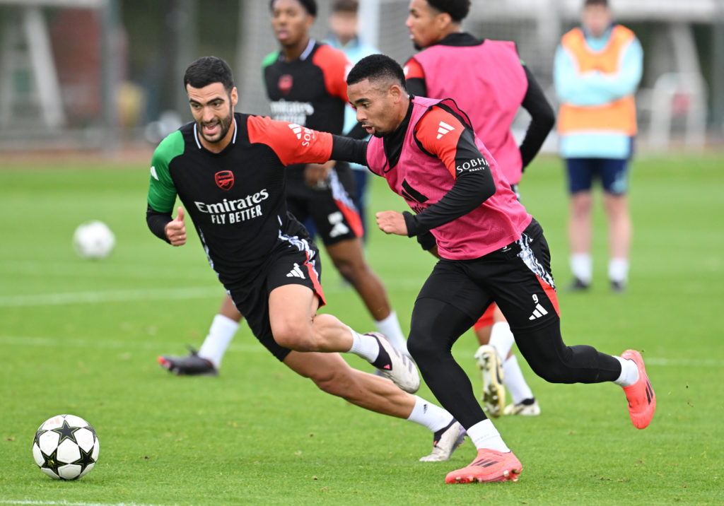 Arsenal FC Training Session And Press Conference - UEFA Champions League 2024/25 League Phase MD2