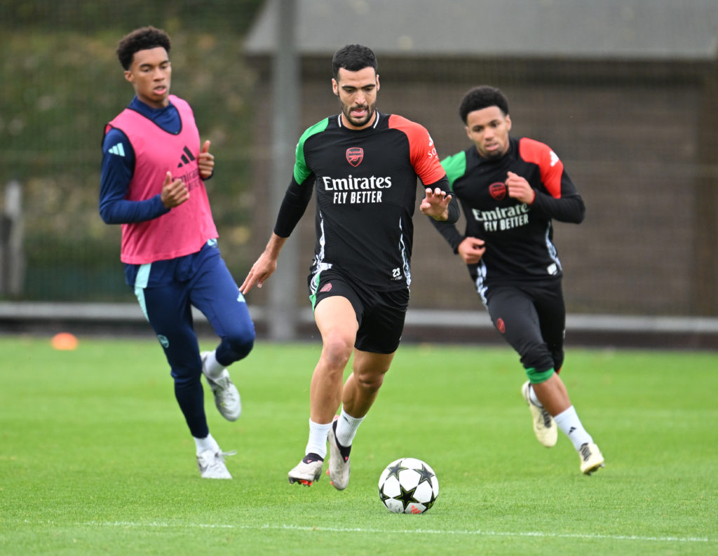 Arsenal FC Training Session And Press Conference - UEFA Champions League 2024/25 League Phase MD2