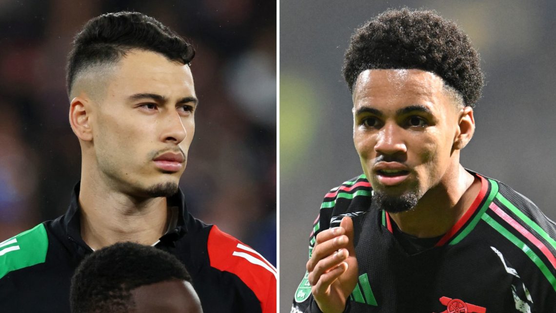 Split image of Gabriel Martinelli and Ethan Nwaneri.